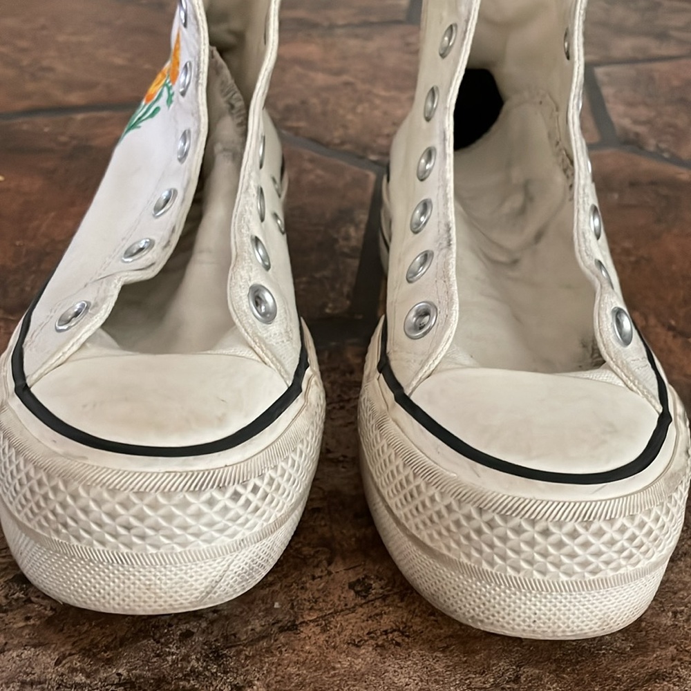 Converse Platform Hi top with embroidred flowers white all star hi top converse - Picture 10 of 11